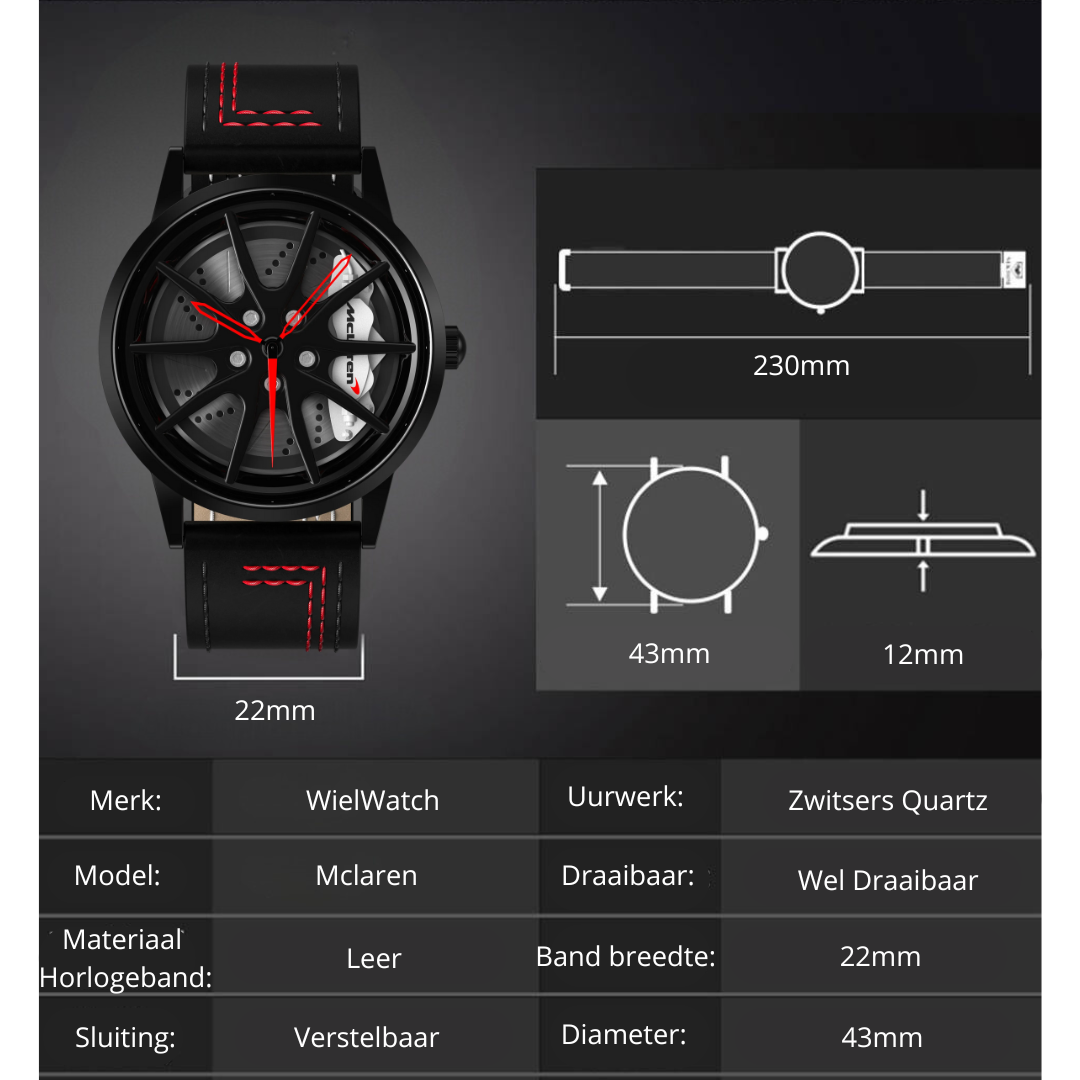 WielWatch - 720s spider - Leren band