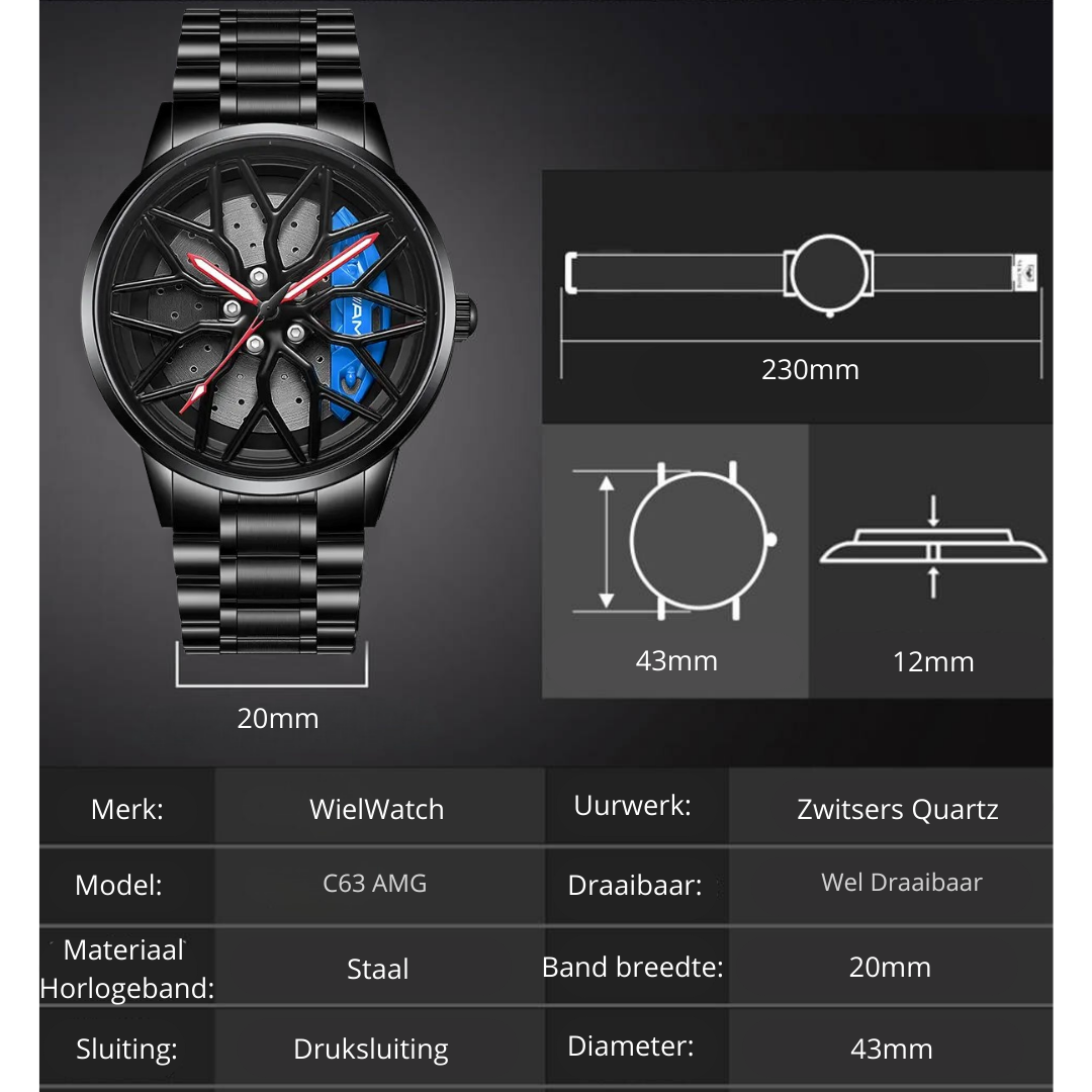 WielWatch c63 AMG Blauw